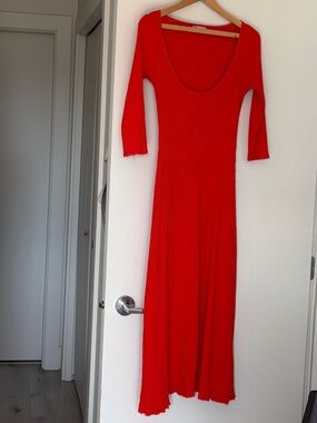 Zara knitted orange dress L